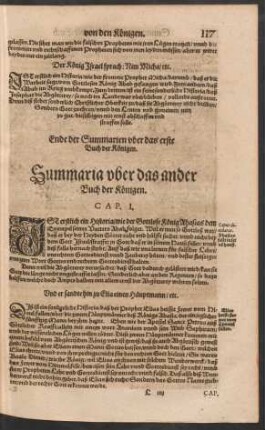 Summaria uber das ander Buch der Königen.