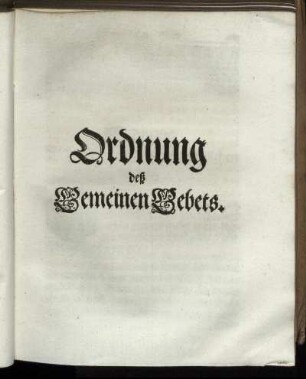 Ordnung des Gemeinen Gebets.
