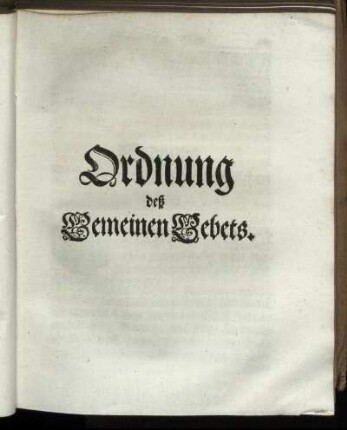 Ordnung des Gemeinen Gebets.