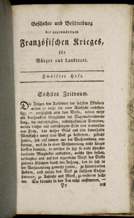 Sechster Zeitraum.