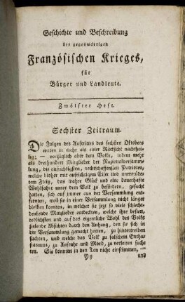 Sechster Zeitraum.
