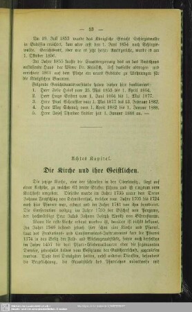 Achtes Kapitel. Die Kirche und ihre Geistlichen