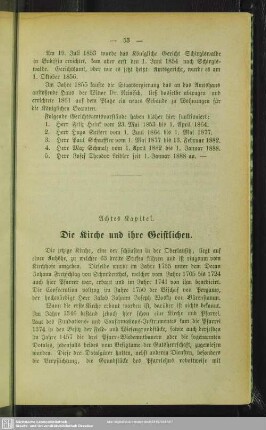 Achtes Kapitel. Die Kirche und ihre Geistlichen