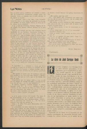 La obra de José Enrique Rodó