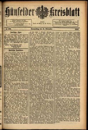 Ausgabe vom Donnerstag, den 11. November 1897.