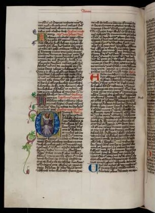 Historisierte Initiale (Buch Nahum): O(nus ninive liber visionis): Prophet Nahum.