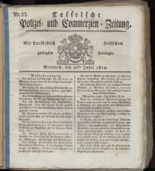 Nr. 52, Mittwoch den 29sten Junii. 1814
