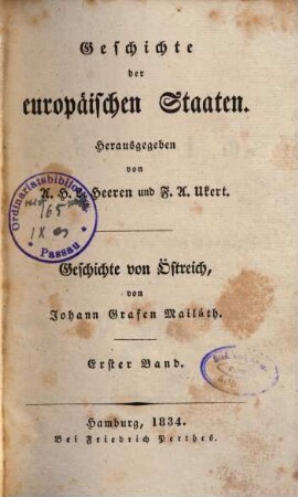 Geschichte von Östreich, 1