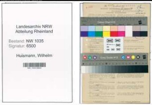 Entnazifizierung Wilhelm Huismann , geb. 16.02.1895 (Schlosser)