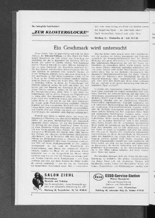 Ein Geschmack wird untersucht