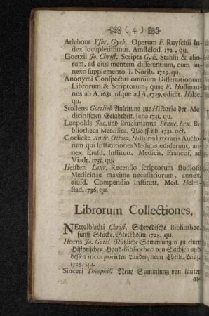 Librorum Collectiones.
