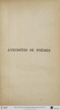 Anecdotes ou poèmes