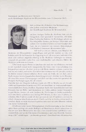 Antrittsrede vom 13. Dezember 2003