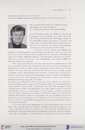 Antrittsrede vom 13. Dezember 2003