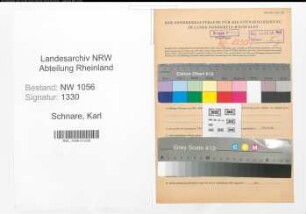 Entnazifizierung Karl Schnare , geb. 27.11.1899 (Lehrer)