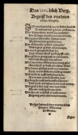 Begriff des vierdten buchs Vergilii.