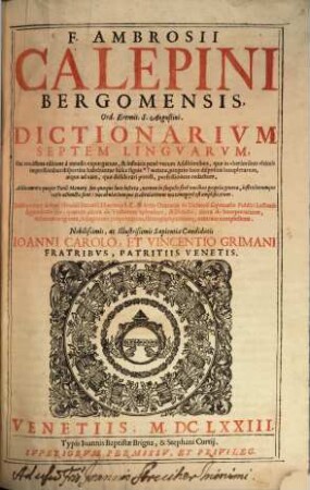 Dictionarium VII Linguarum