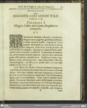 XI. Dissertatio De Magnetis Cum Mundi Polis Amicitia