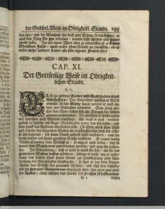 Cap. XI. Der Gottseelige Weise im Obrigkeitlichen Stande.