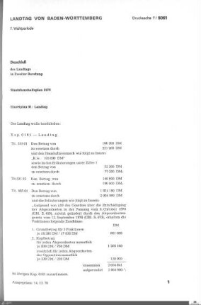 Staatshaushaltsplan 1979