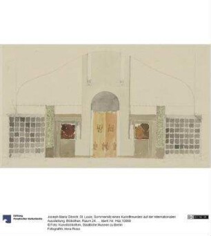 St. Louis, Sommersitz eines Kunstfreundes auf der internationalen Ausstellung, Bibliothek, Raum 24, Aufriss der Südostwand