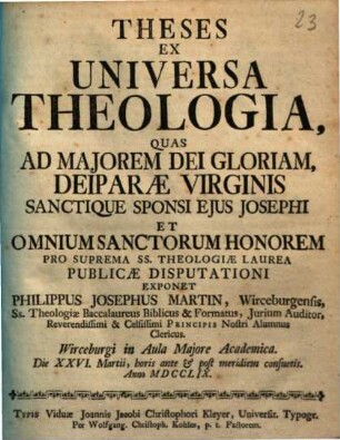 Theses Ex Universa Theologia