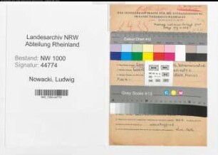 Entnazifizierung Ludwig Nowacki, geb. 18.02.1889 (Lehrer)
