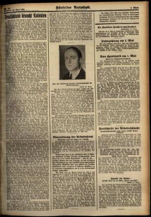 Zweite Ausgabe vom Mittwoch, den 25. April 1934.