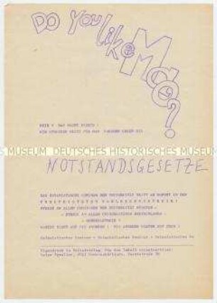 Hektografiertes Flugblatt mit Streikaufruf des Ostasiatischen Seminars