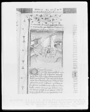 Chroniques de France in zwei Bänden — Chroniques de France, Band 2 — Ludwig der Heilige auf der Überfahrt zum letzten Kreuzzug, Folio 78recto