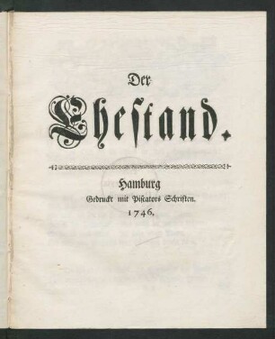 Der Ehestand