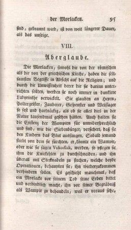 VIII. Aberglaube.