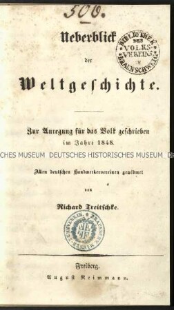 Überblickswerk zur Weltgeschichte bis 1848