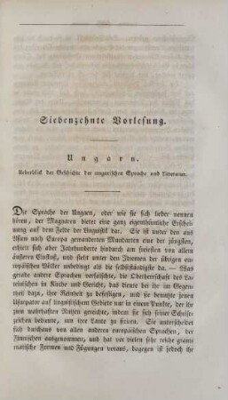 Siebenzehnte Vorlesung. Ungarn