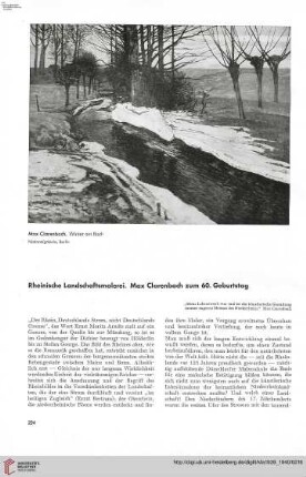 55: Rheinische Landschaftsmalerei : Max Clarenbach zum 60. Geburtstag