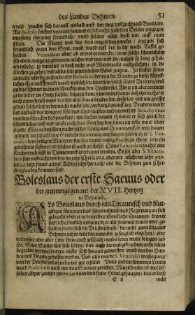 Boleslaus der erste Saevus oder der grimmige genant, der XVII. Hertzog in Behaimb