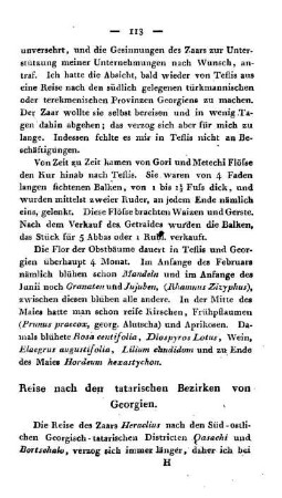 Reise nach den tatrischen Bezirken von Georgien.