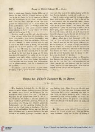 Einzug des Bischofs Johannes II zu Speier