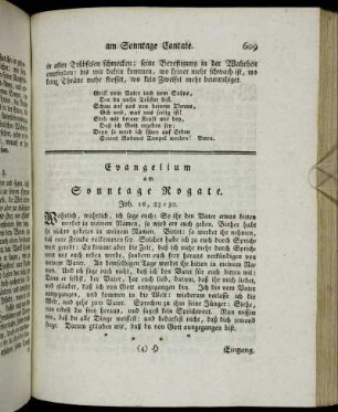 Evangelium am Sonntage Rogate. - Evangelium am Sonntage Exaudi.