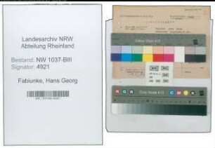 Entnazifizierung Hans Georg Fabiunke , geb. 02.03.1905 (Angestellter)