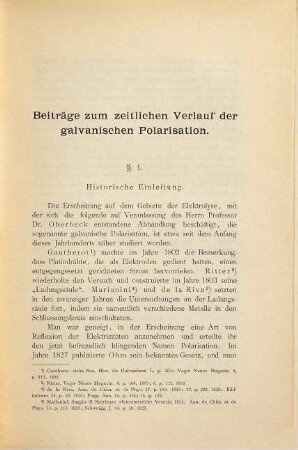 Beiträge zum zeitlichen Verlauf der galvanischen Polarisation