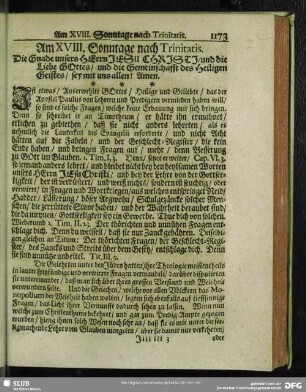Am XVIII. Sonntage nach Trinitatis