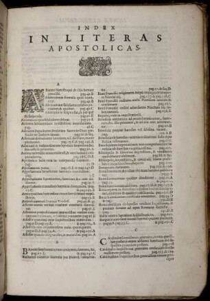 Index in literas Apostolicas