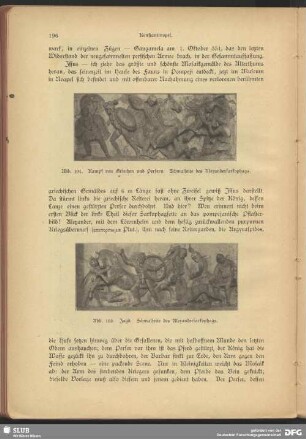 Kampf von Griechen und Persern. Schmalseite des Alergandersarkophags