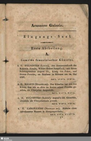 Erste Abtheilung. A. Gemälde französischer Künstler