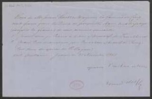 Quittung über Honorar für Klavierarrangements von "Tannhäuser" und "Rienzi"
