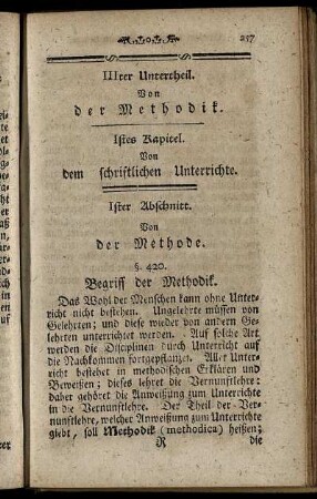 IIIter Untertheil. Von der Methodik.