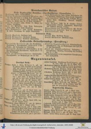 Regententafel.