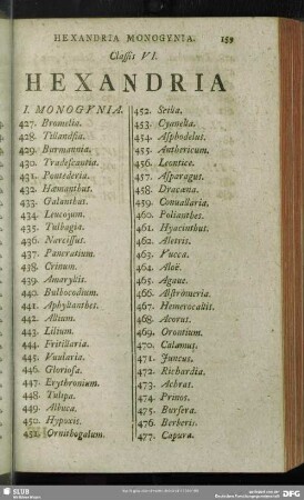 Classis VI. Hexandria