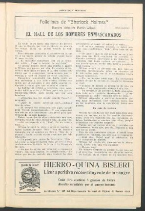 Folletines de "Sherlock Holmes" - Nuestro detective Martin Wilson - El hall de los hombres enmascarados - (Conclusión)